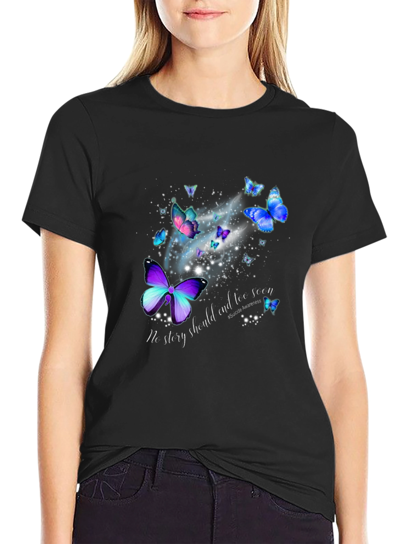 Butterfly Suicide Awareness Graphic Tee