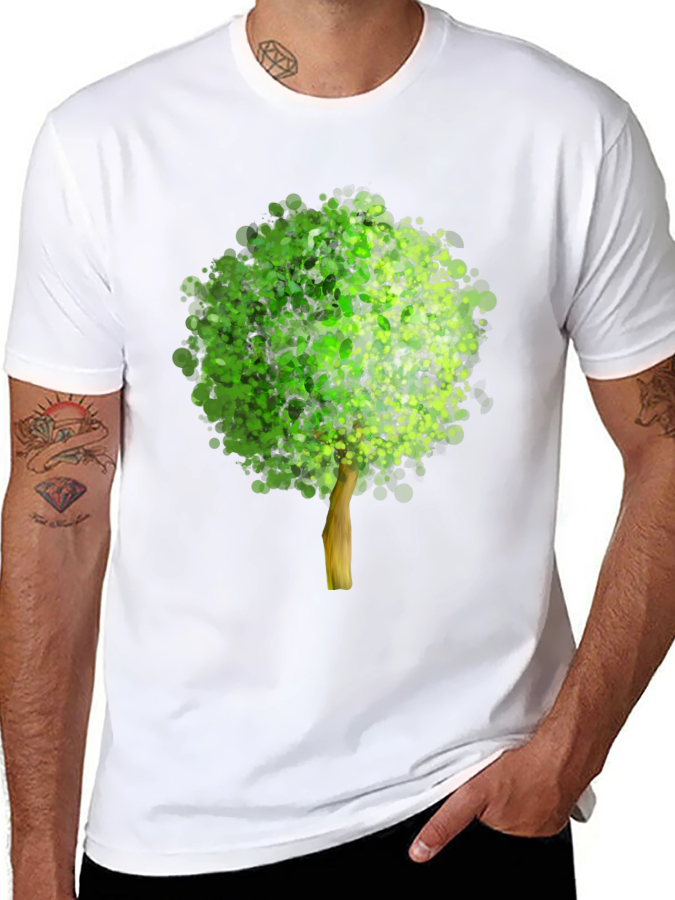 Arboreal Print Black T-Shirt