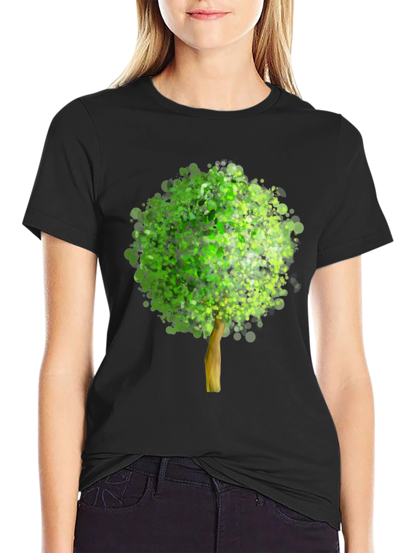Arboreal Print Black T-Shirt