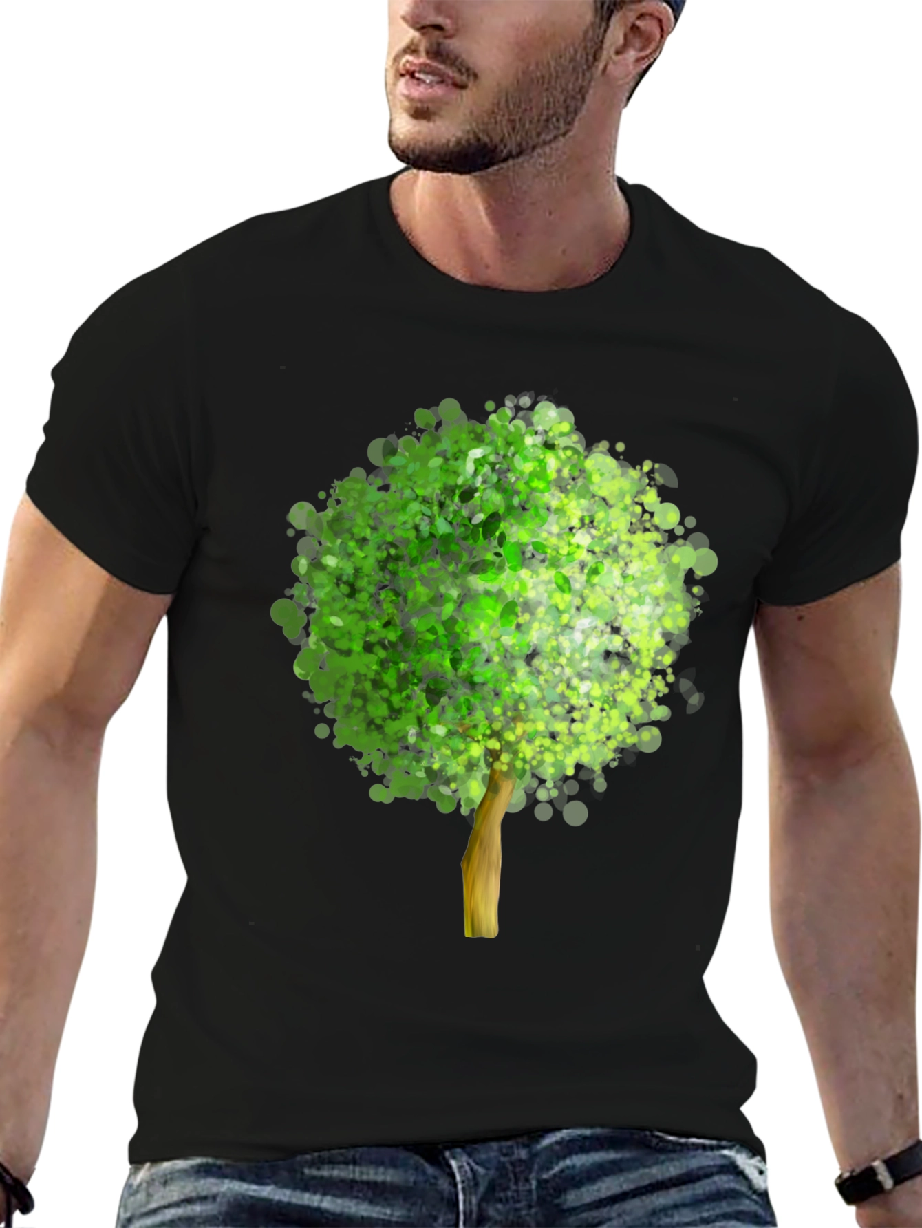 Arboreal Print Black T-Shirt