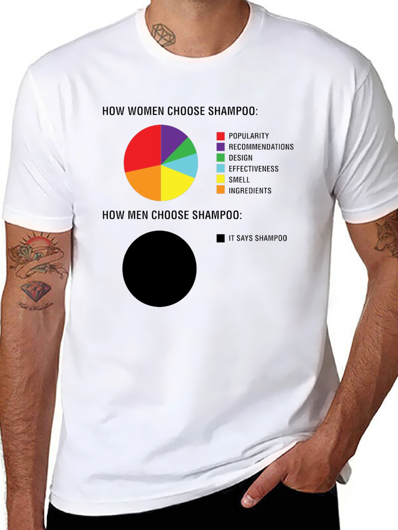 Humorous Shampoo Choice Graphic T-Shirt