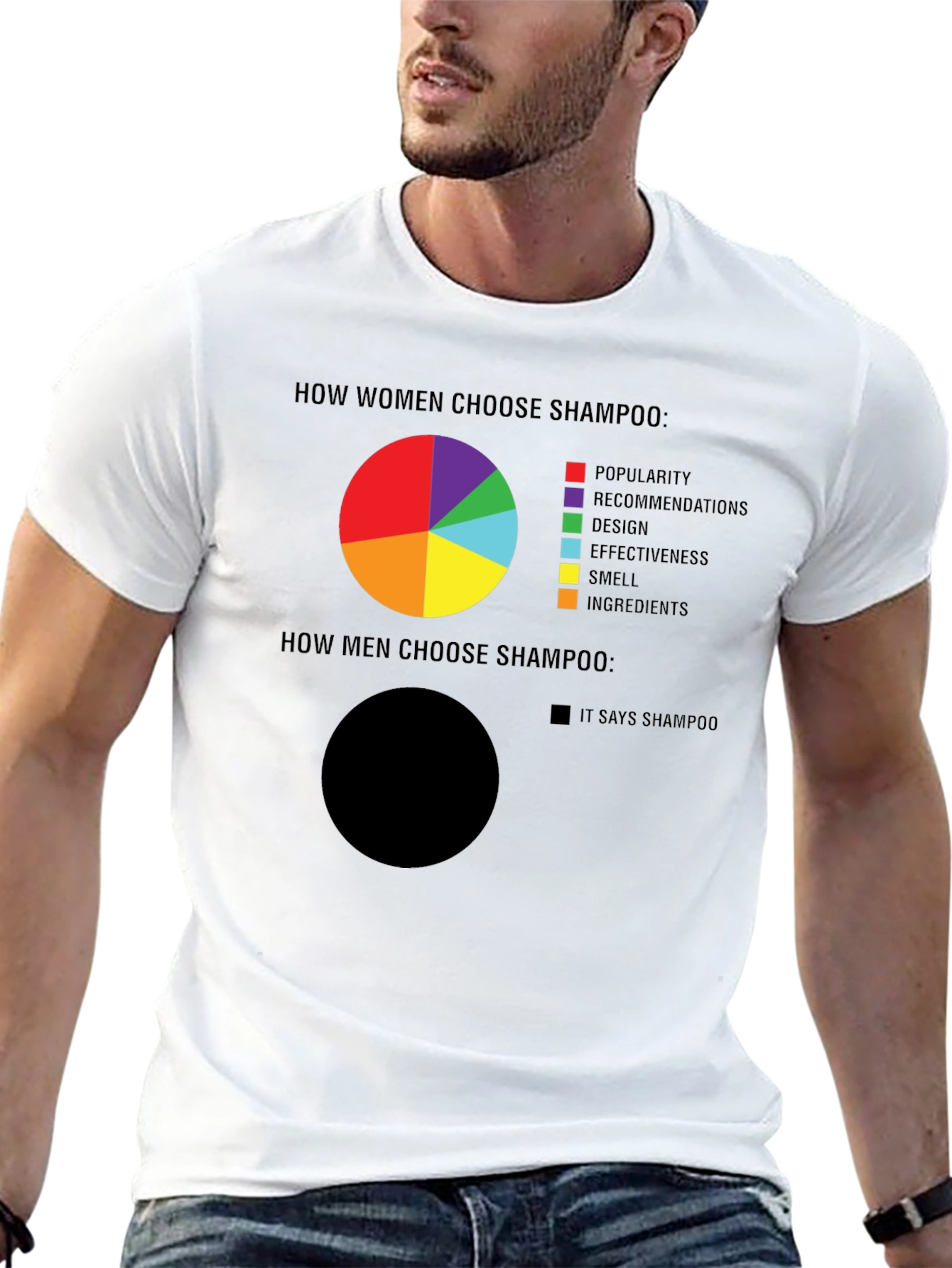 Humorous Shampoo Choice Graphic T-Shirt