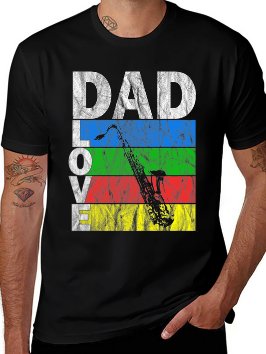 Dad Love Saxophone Graphic T-Shirt