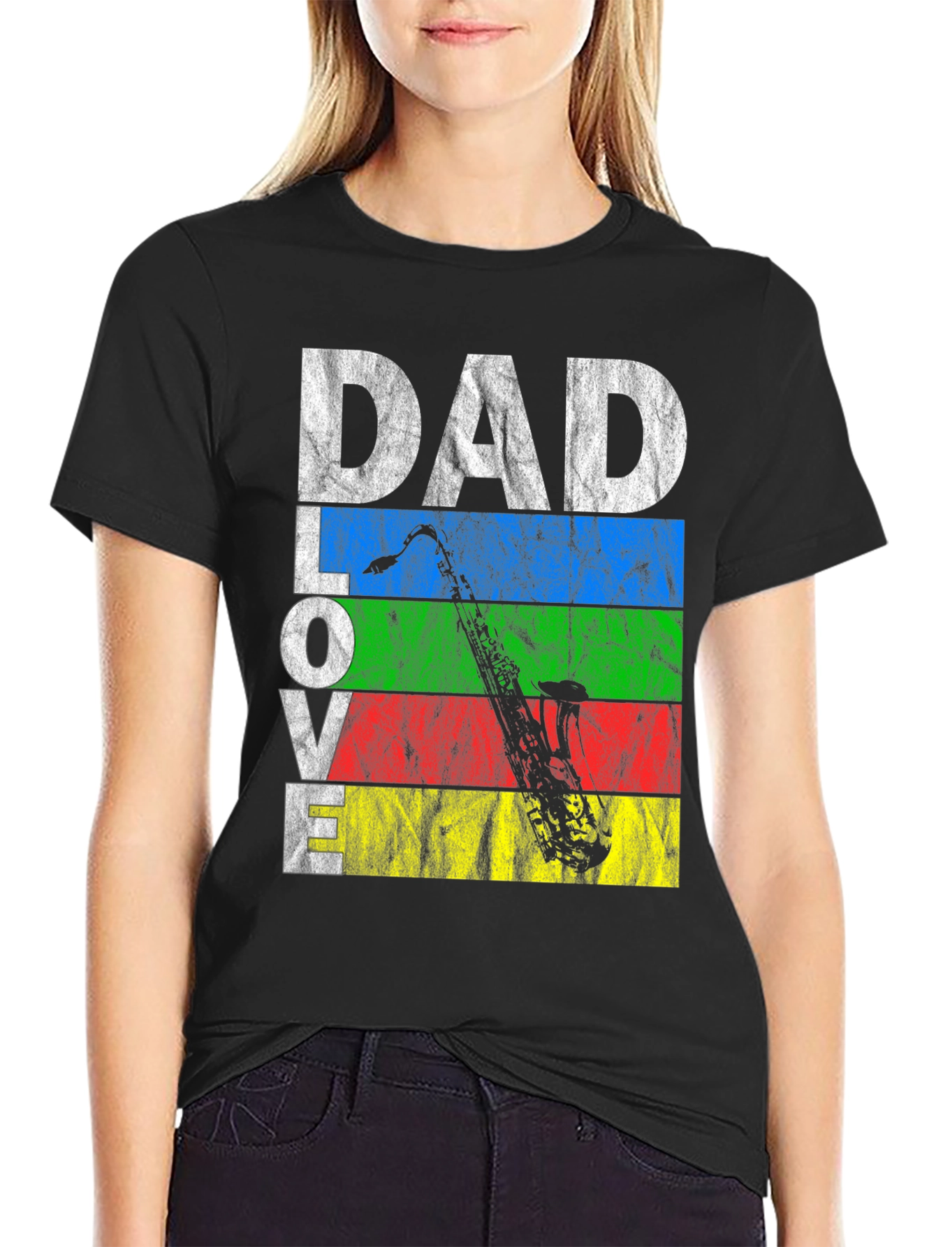 Dad Love Saxophone Graphic T-Shirt