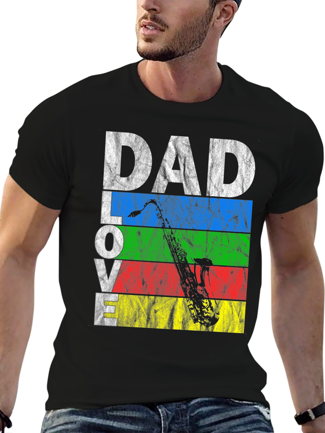 Dad Love Saxophone Graphic T-Shirt
