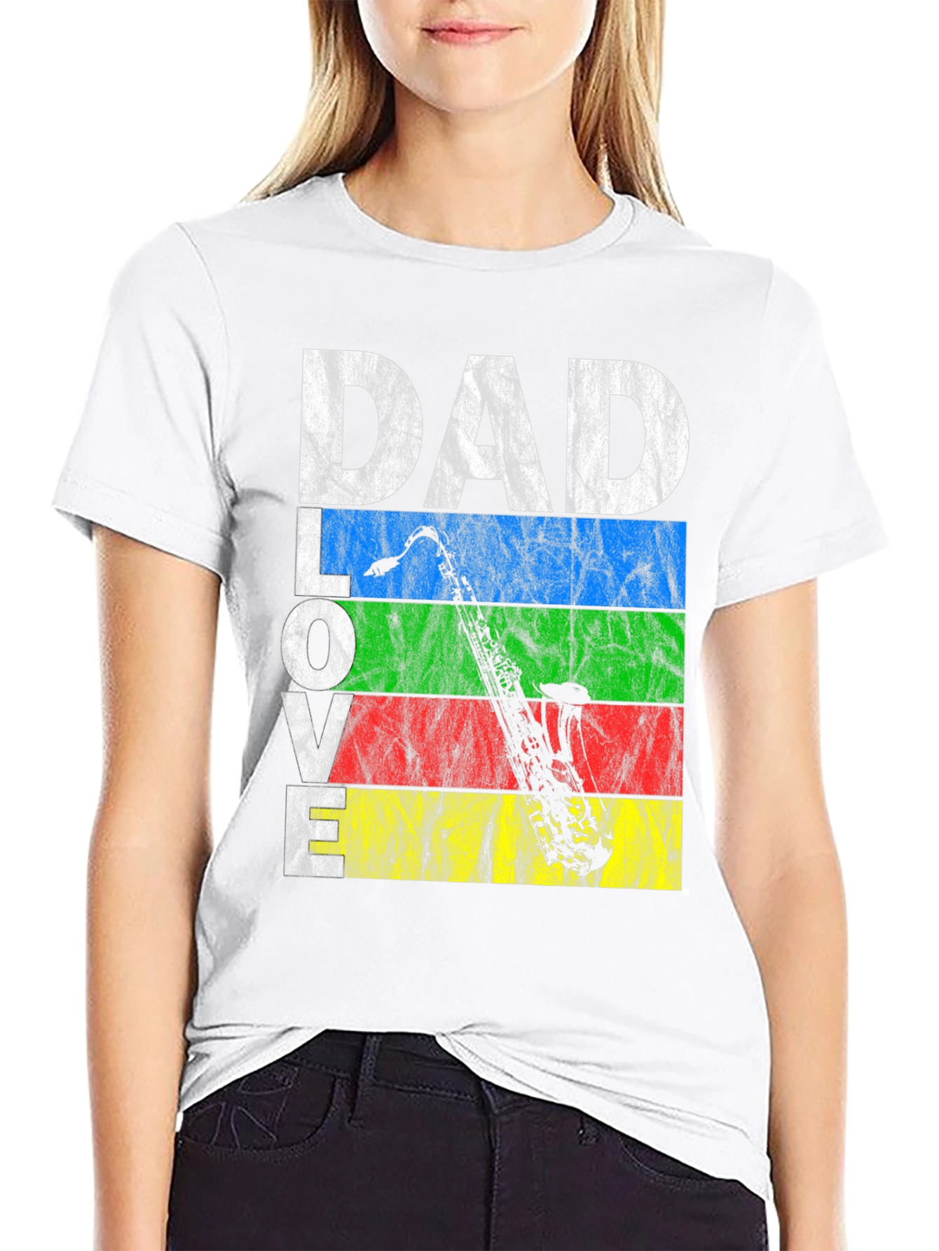 Dad Love Saxophone Graphic T-Shirt