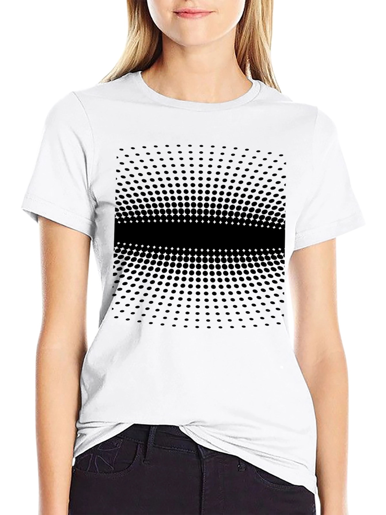 Modern Black Gradient Dot Pattern Tee