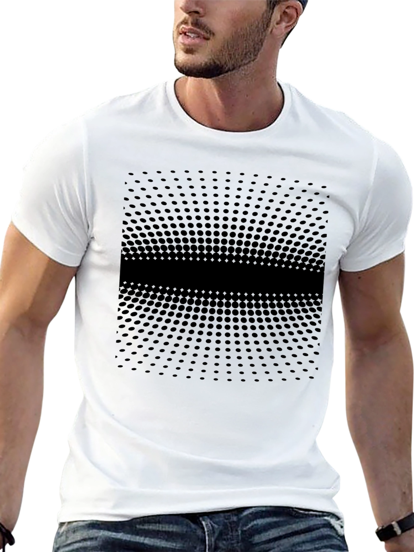 Modern Black Gradient Dot Pattern Tee