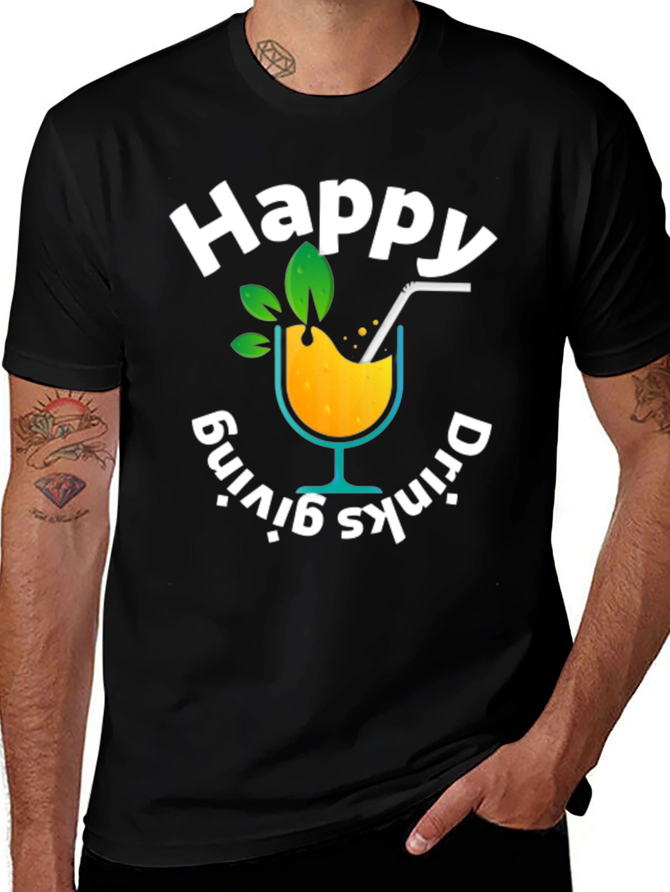 Happy Drinks-Giving Graphic T-Shirt