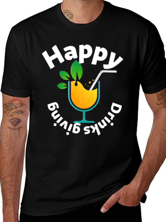 Happy Drinks-Giving Graphic T-Shirt