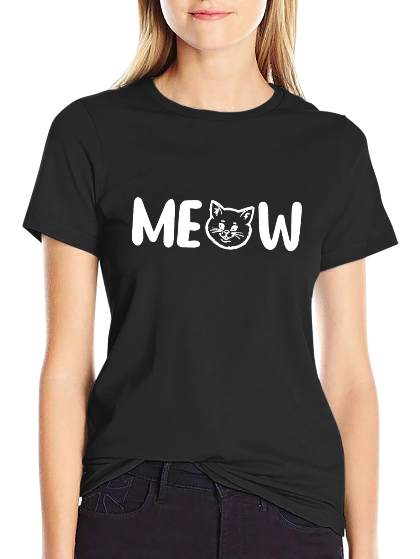 Meow Cat T-Shirt - Cute Graphic Tee