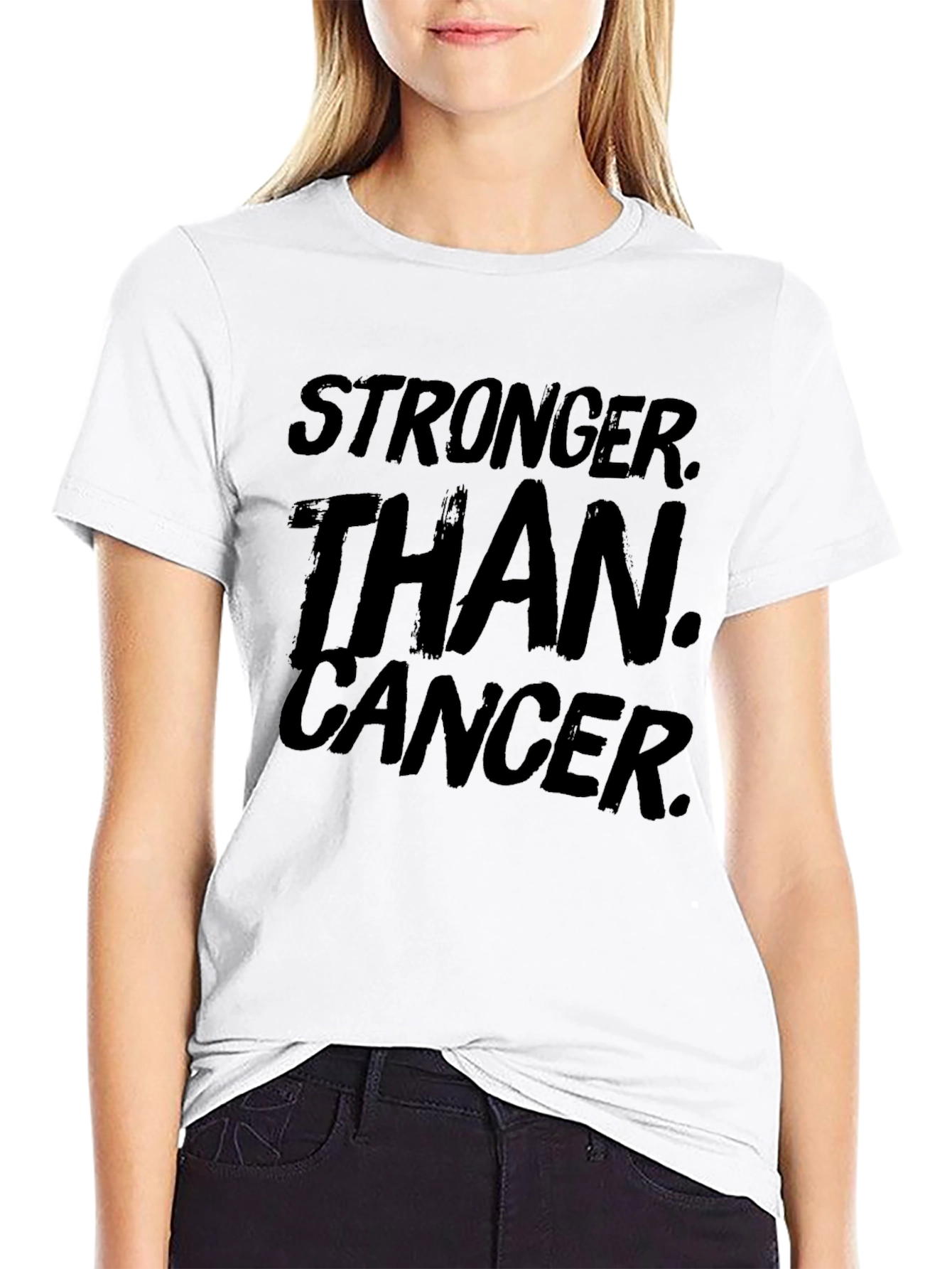 Stronger Than Cancer Black Graphic Tee