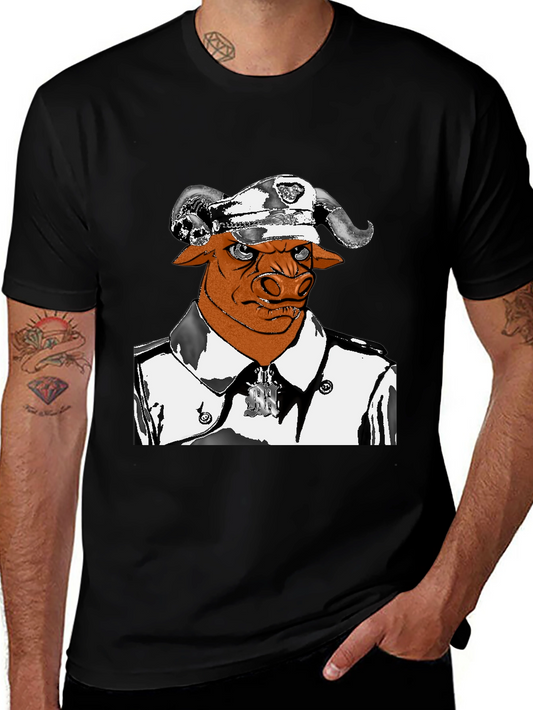 Bull Officer Graphic Tee - Unique Design!