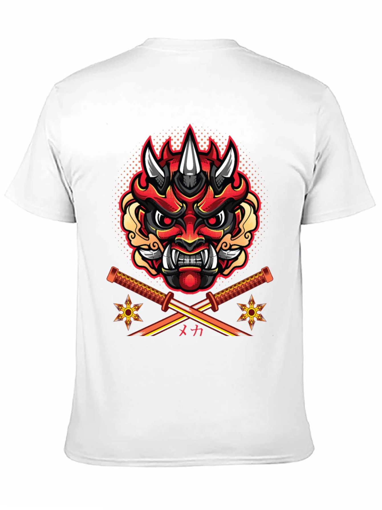 Samurai Demon Mask Graphic T-Shirt