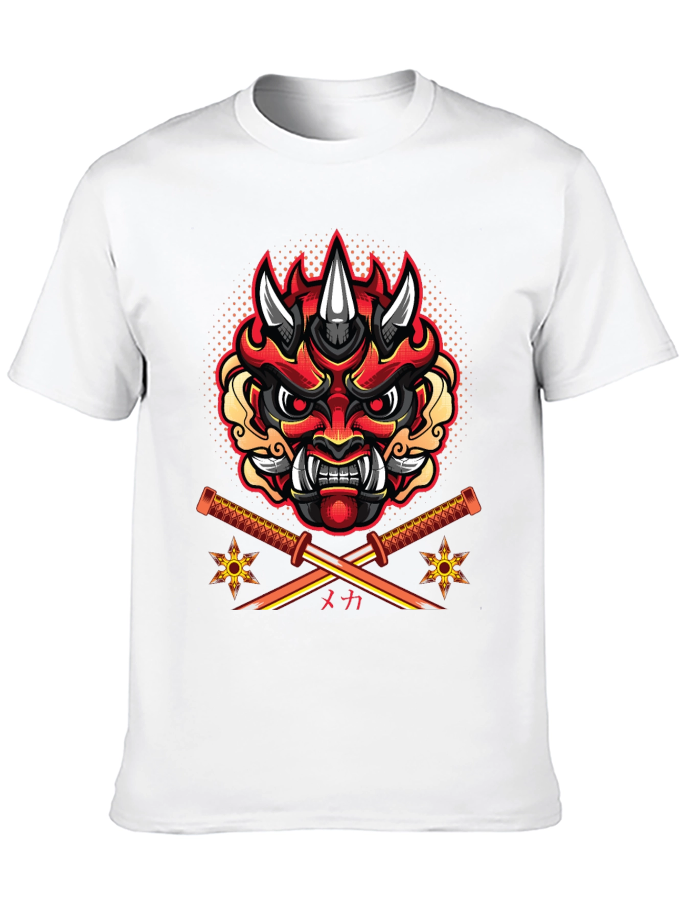 Samurai Demon Mask Graphic T-Shirt