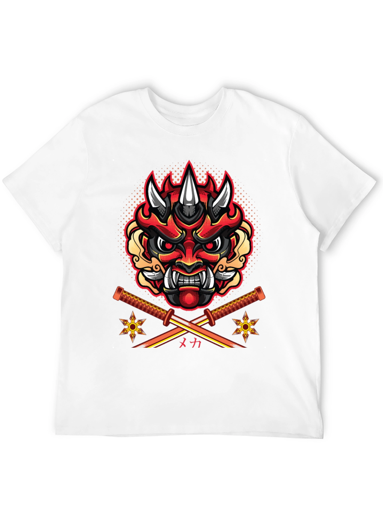 Samurai Demon Mask Graphic T-Shirt