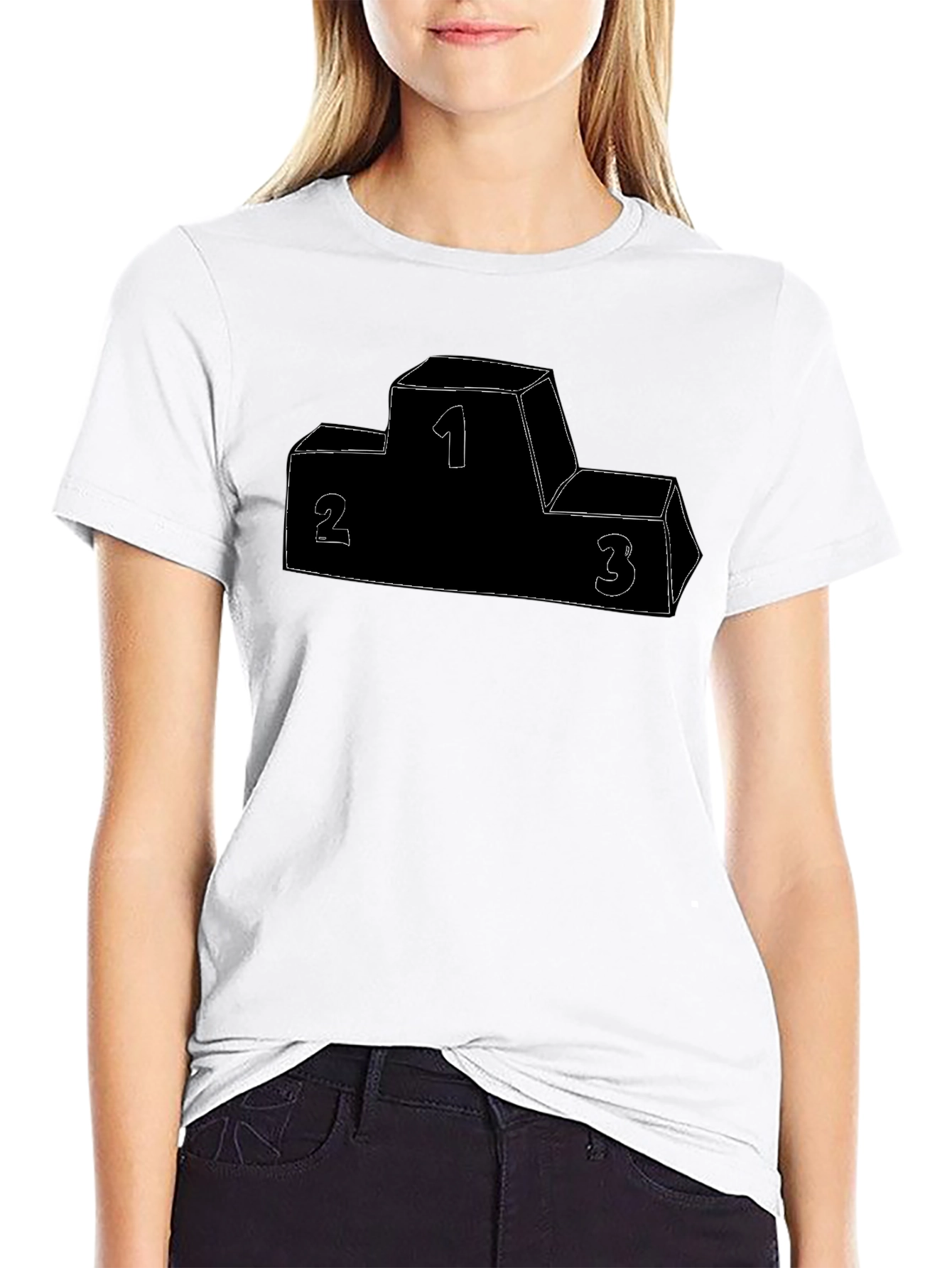 Winners Podium Graphic Tee - Black Cotton T-Shirt