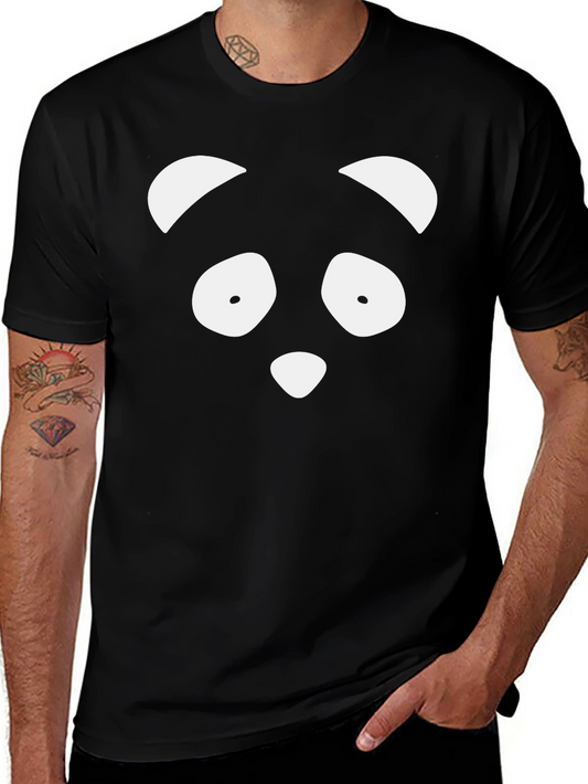 Panda Face Graphic Print T-Shirt