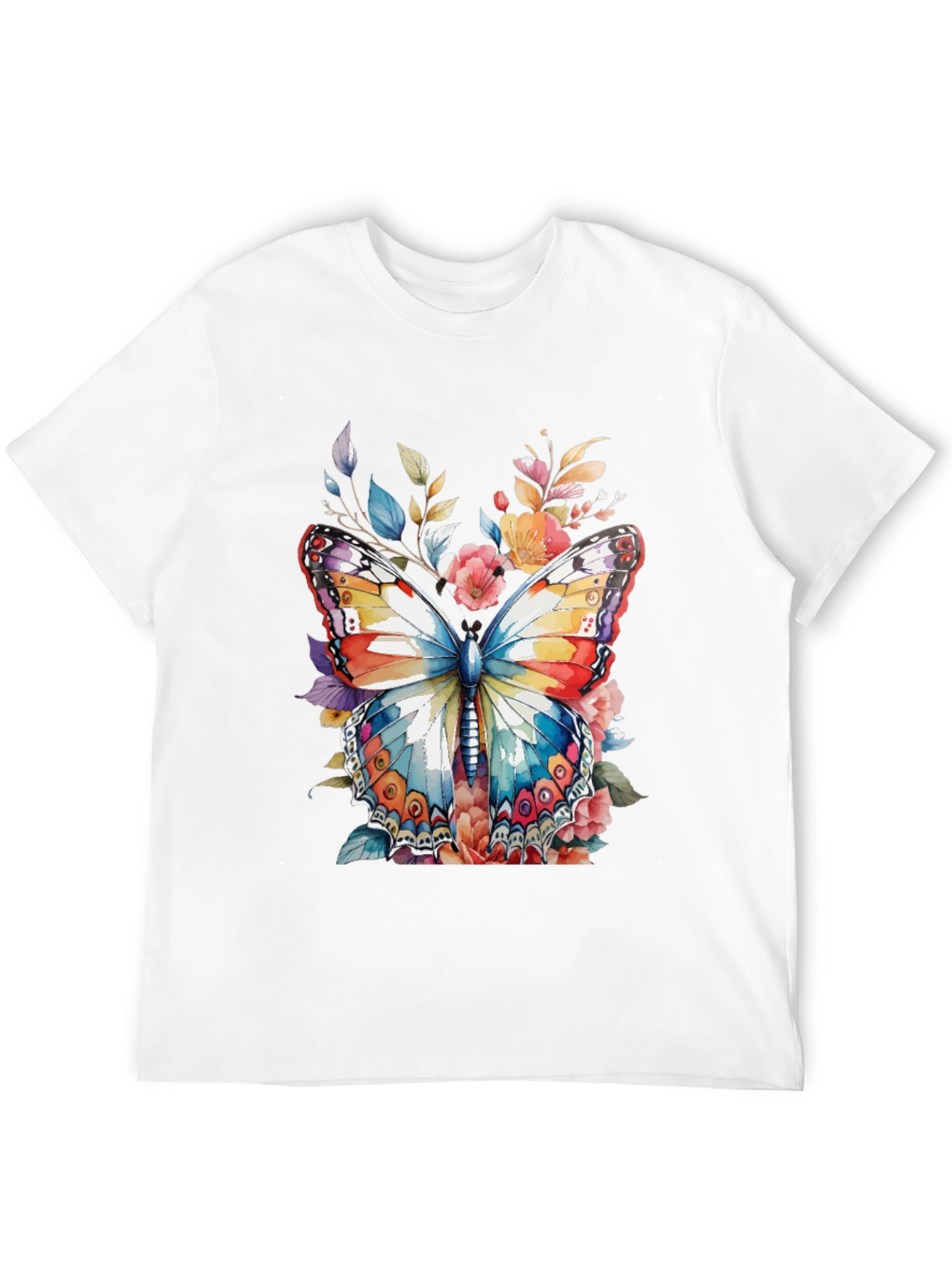 Butterfly Floral Graphic Print Mens Tee