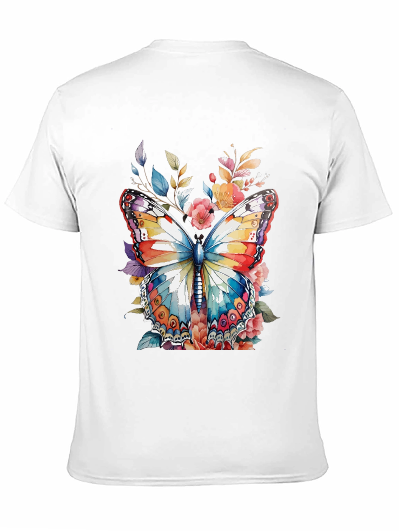 Butterfly Floral Graphic Print Mens Tee