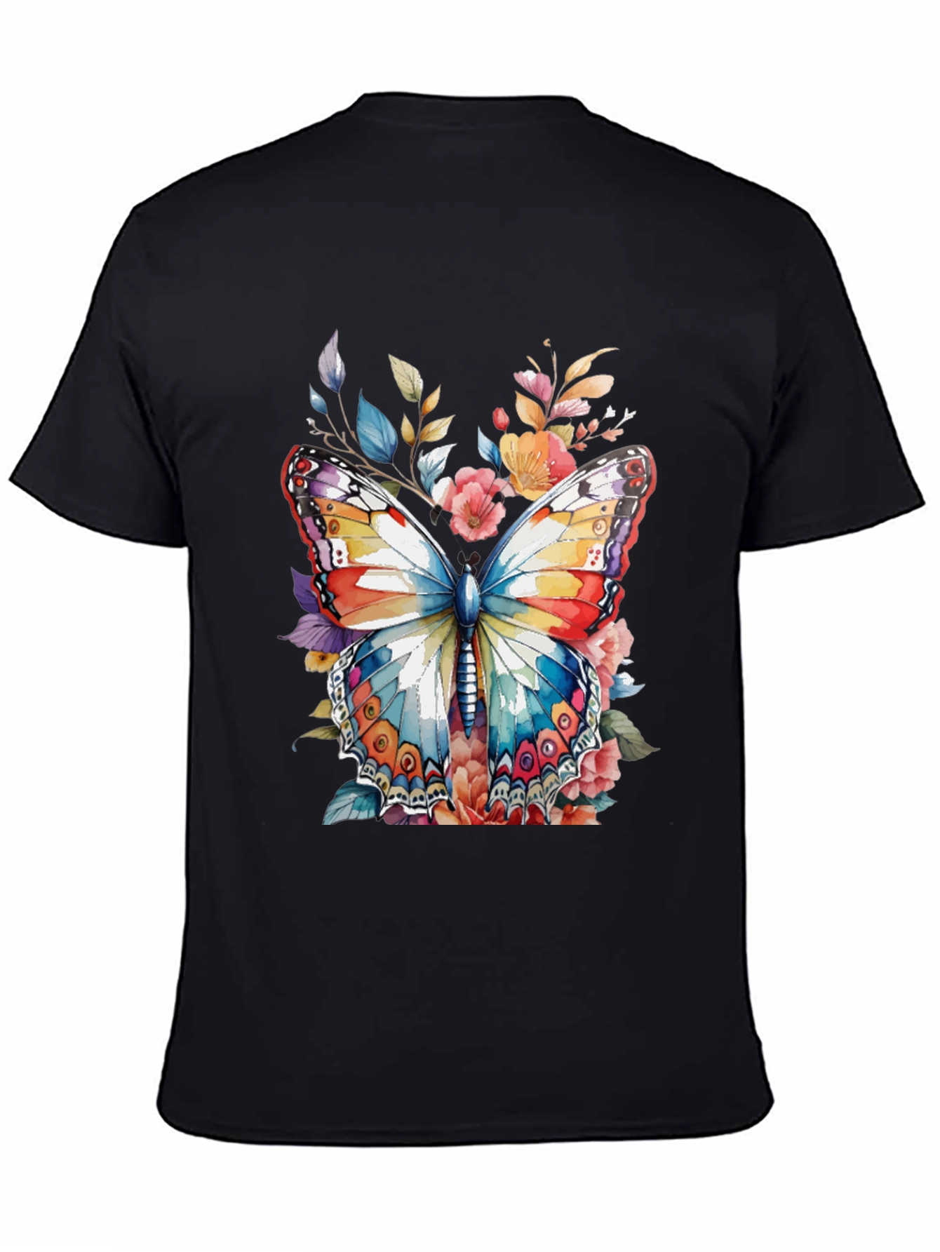 Butterfly Floral Graphic Print Mens Tee