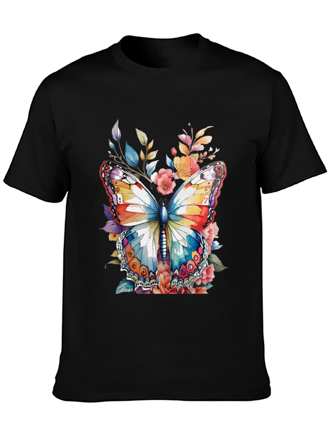 Butterfly Floral Graphic Print Mens Tee