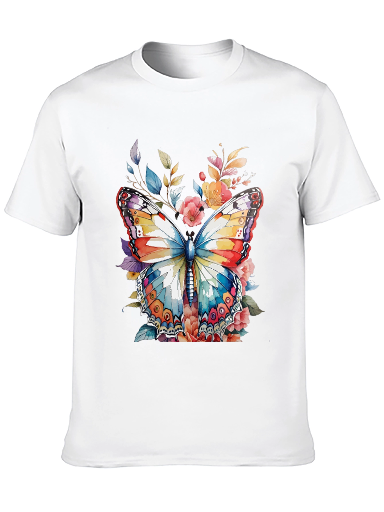 Butterfly Floral Graphic Print Mens Tee
