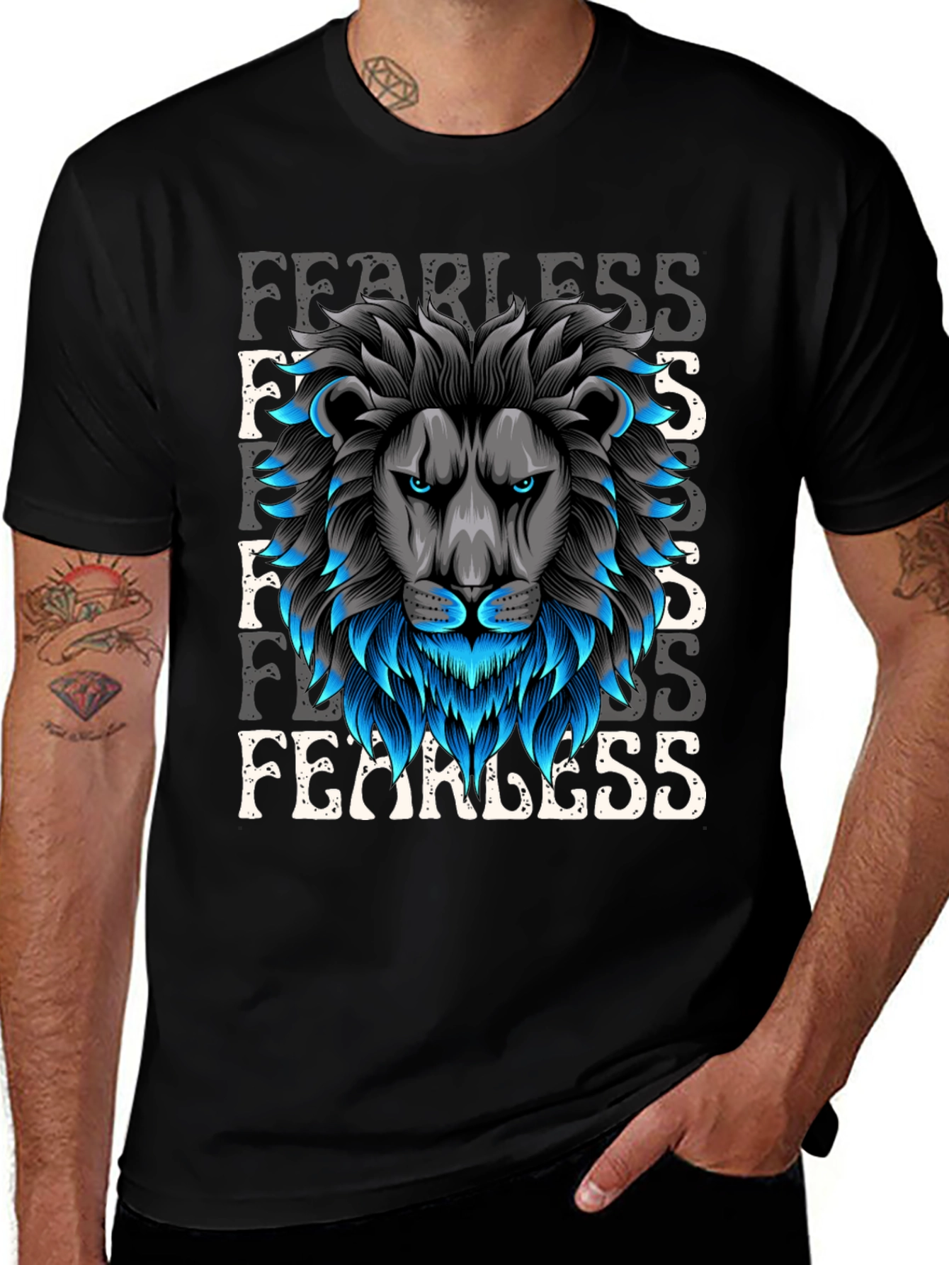 Fearless Lion Graphic Tee - Bold Design