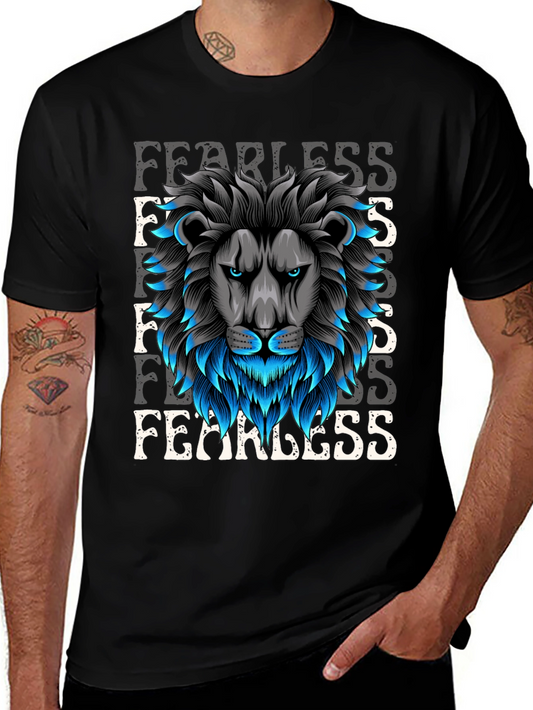 Fearless Lion Graphic Tee - Bold Design