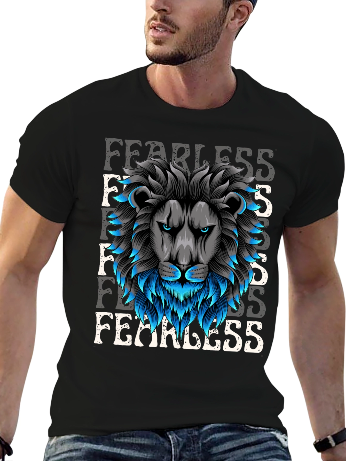 Fearless Lion Graphic Tee - Bold Design