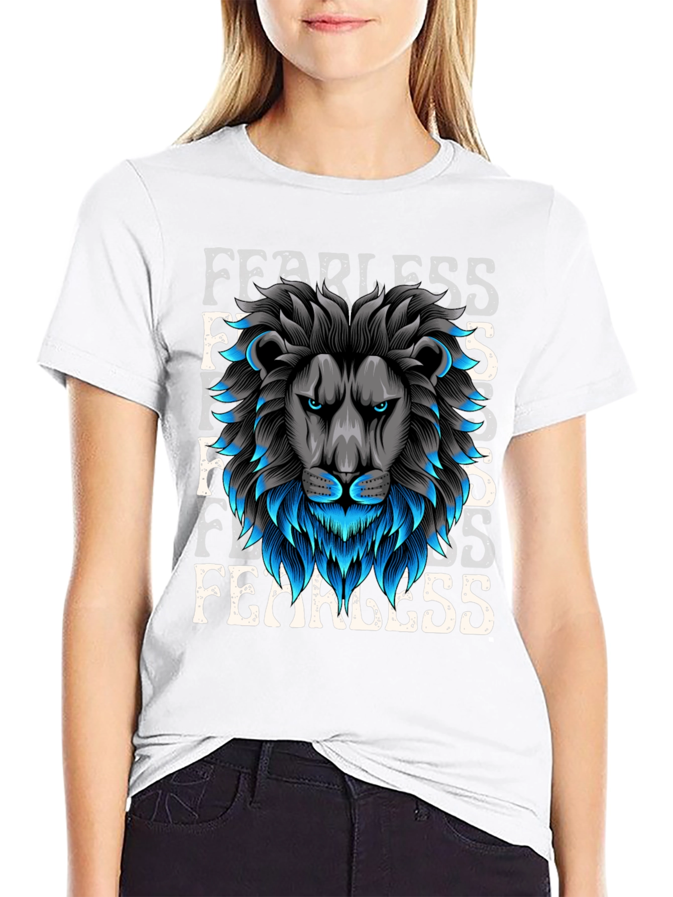 Fearless Lion Graphic Tee - Bold Design