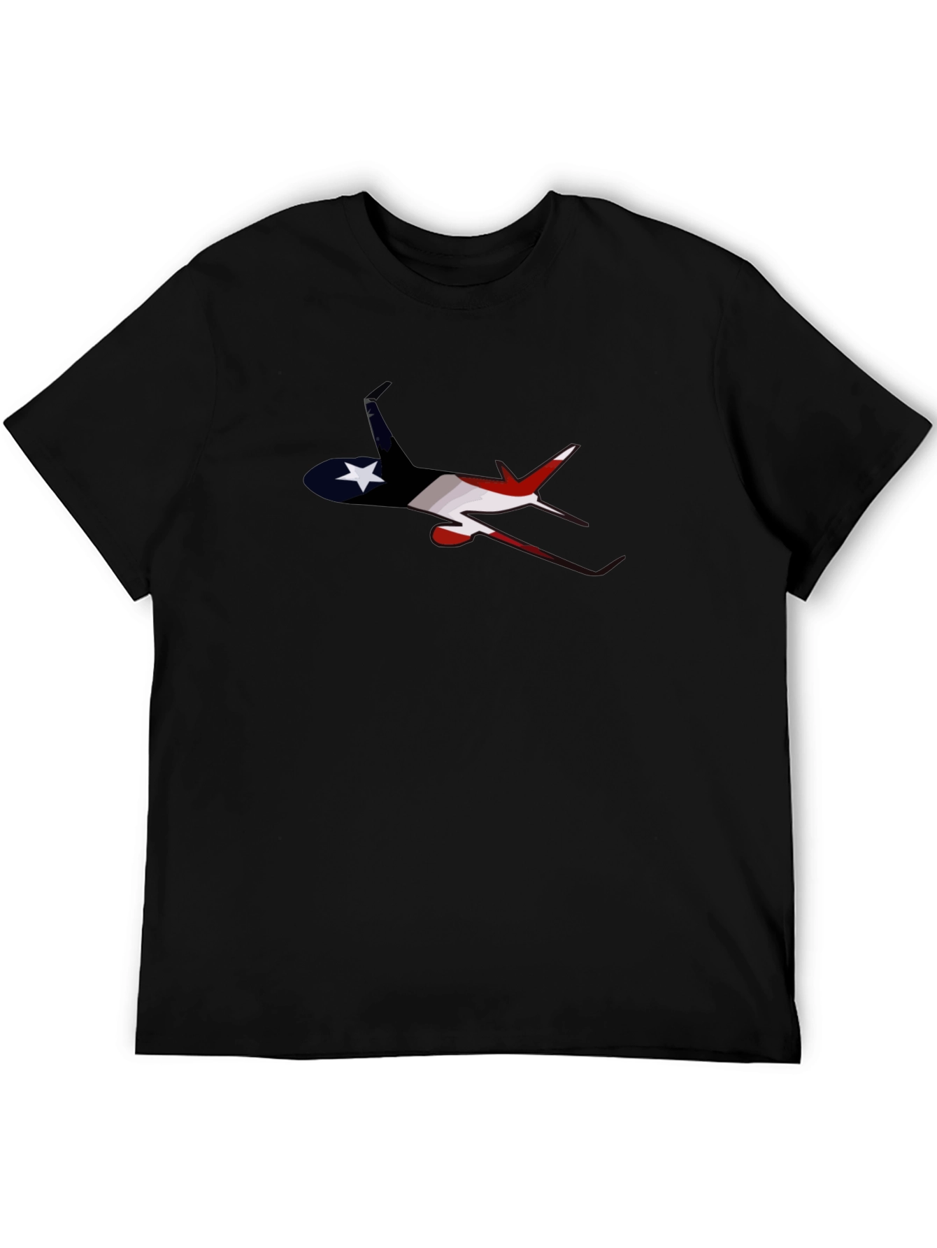 Patriotic Airplane Graphic Tee - Black