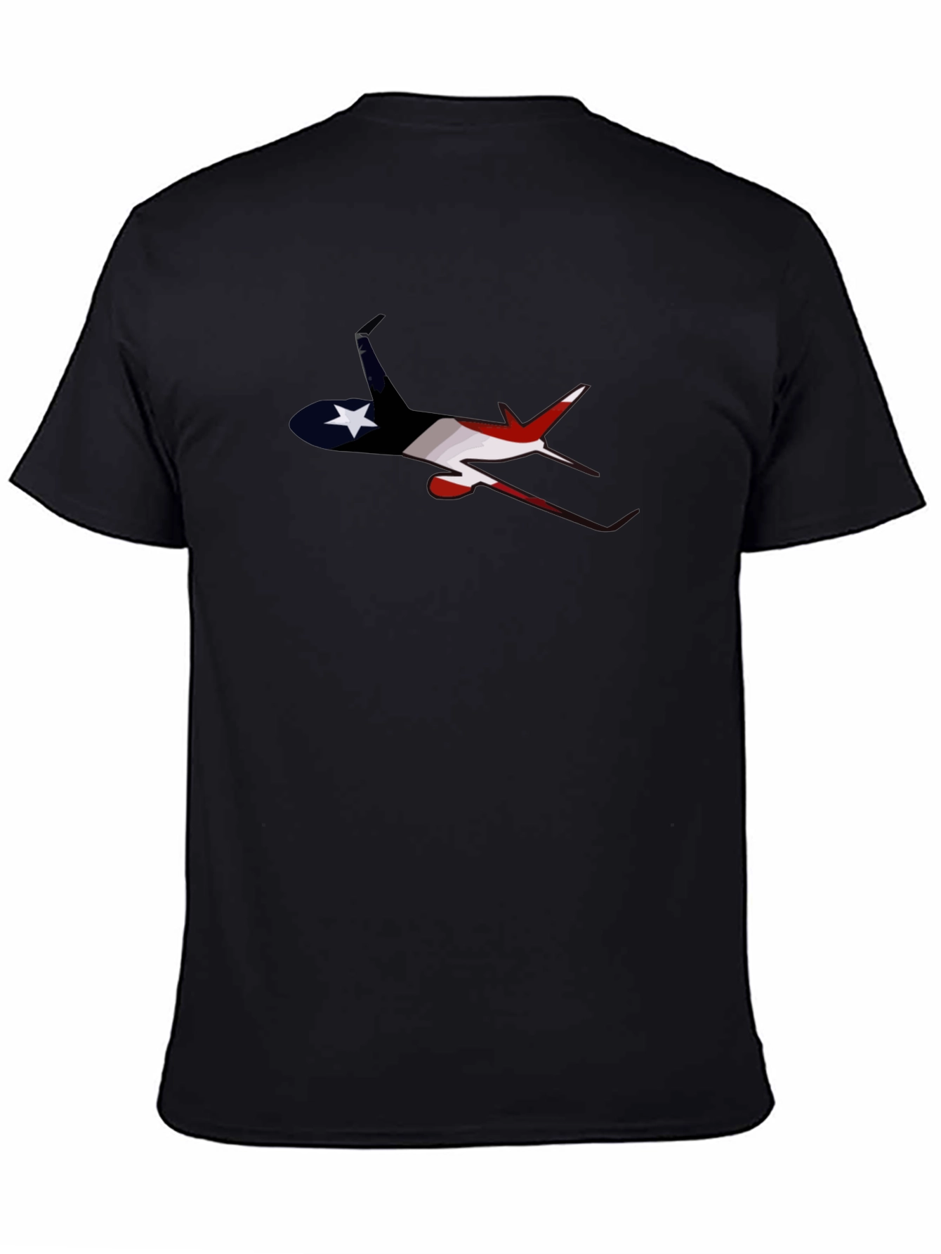 Patriotic Airplane Graphic Tee - Black