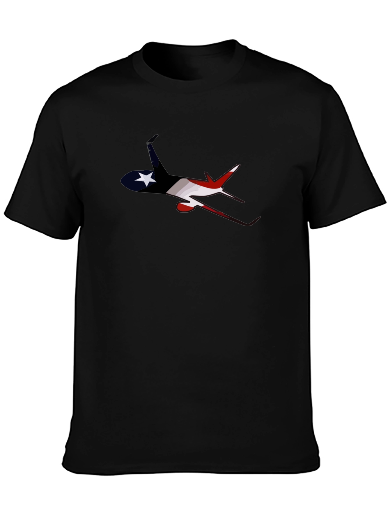 Patriotic Airplane Graphic Tee - Black