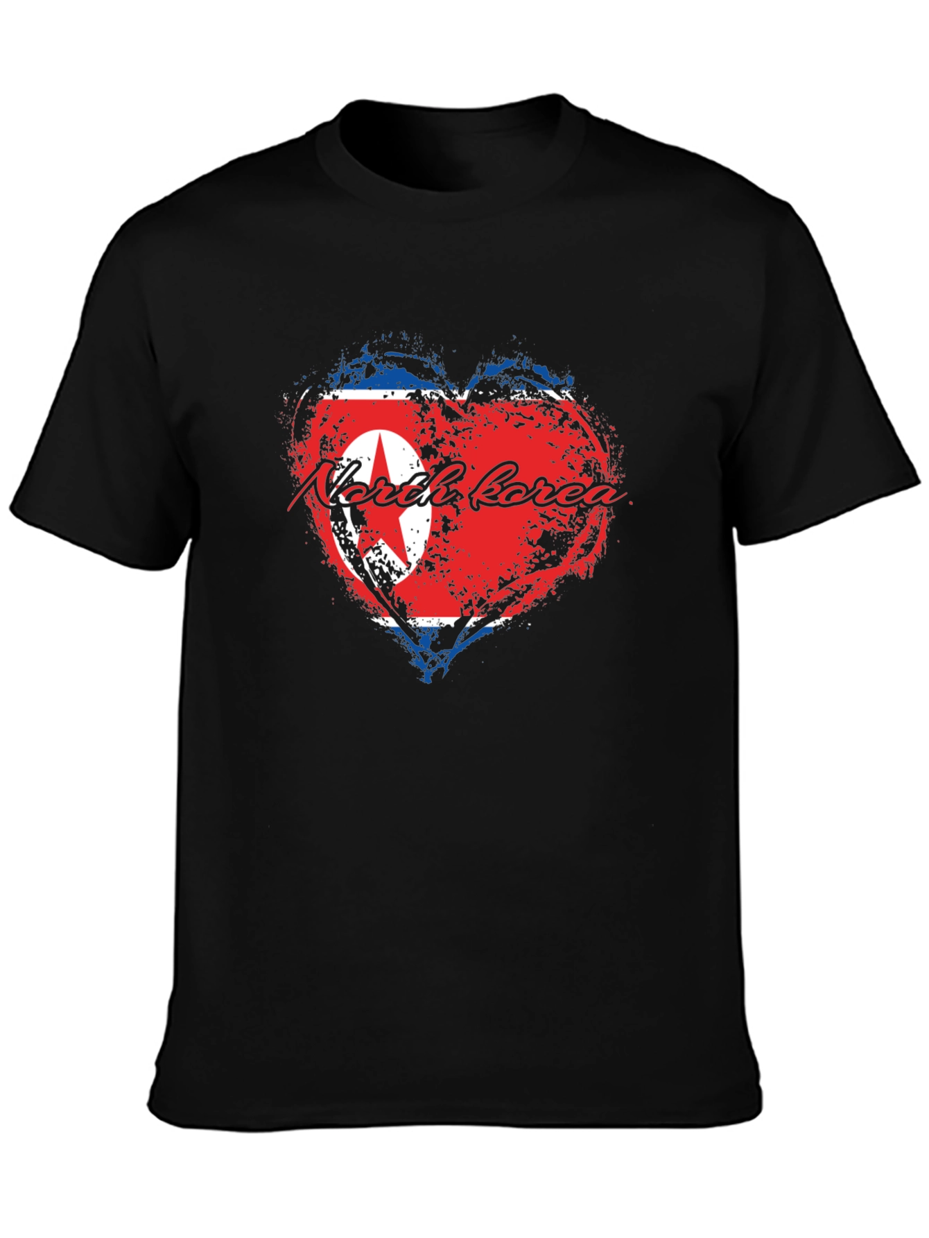 North Korea Flag Heart T-Shirt