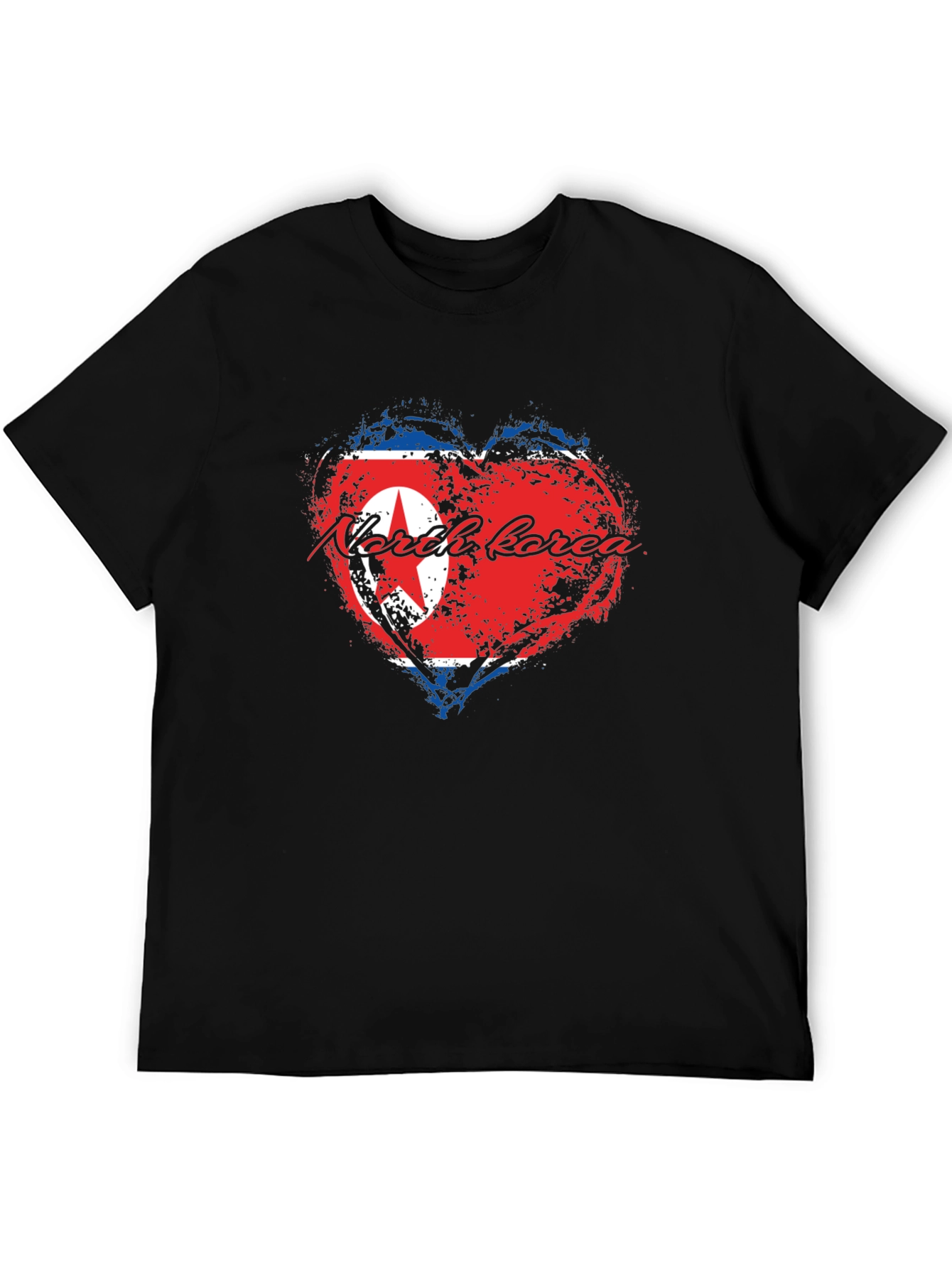 North Korea Flag Heart T-Shirt