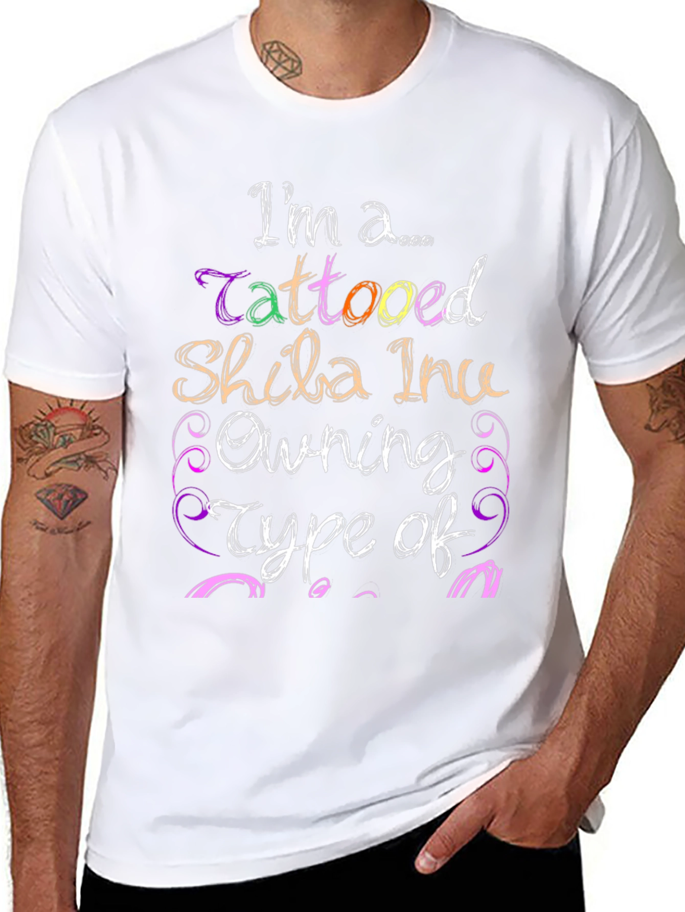 Tattooed Shiba Inu Owner Graphic T-Shirt
