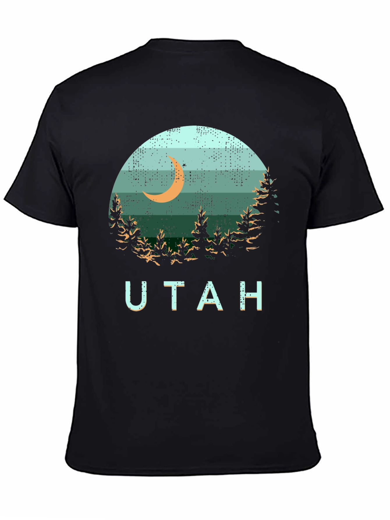 Utah Graphic Tee - Retro Moon & Trees Design