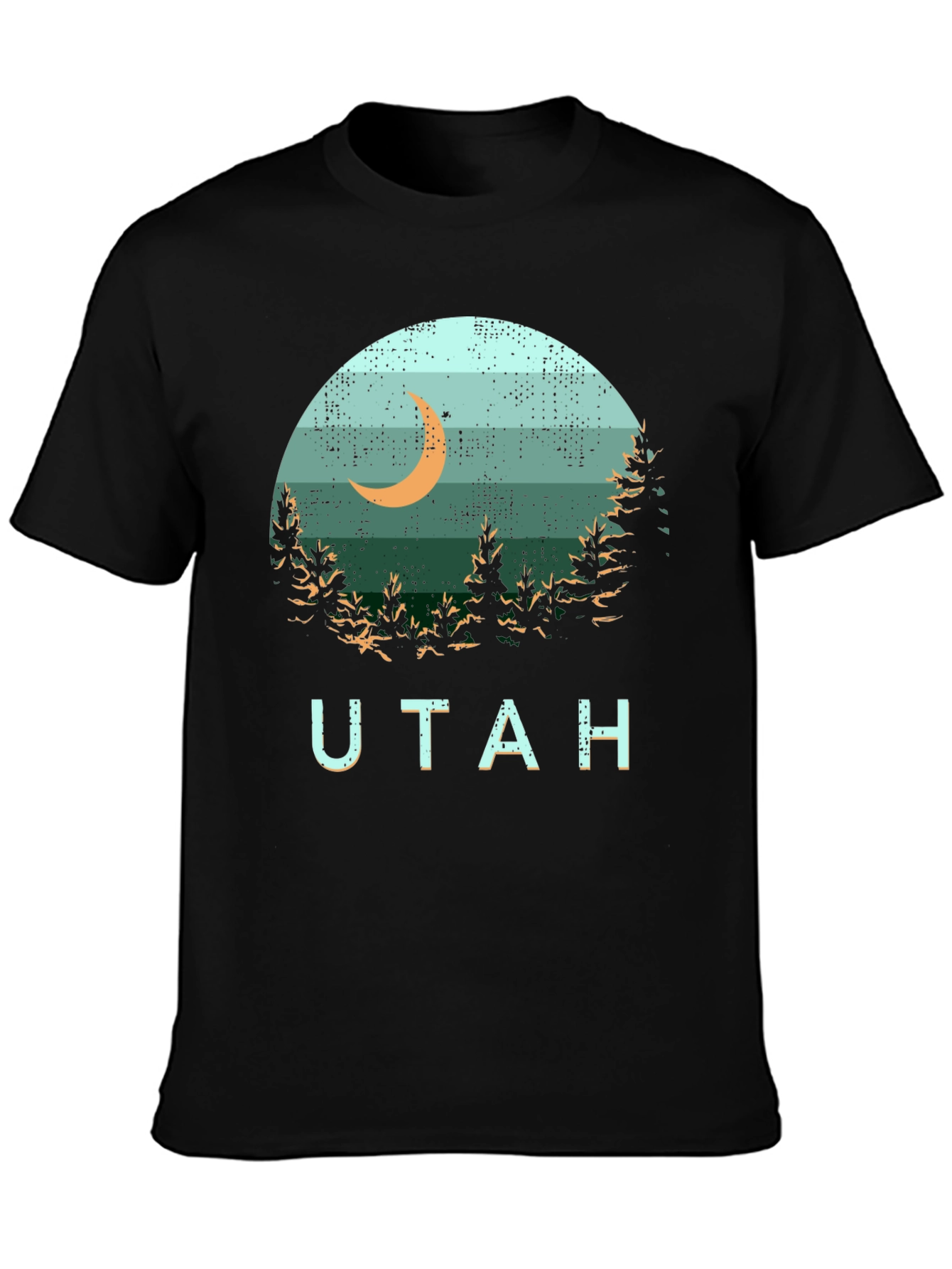 Utah Graphic Tee - Retro Moon & Trees Design
