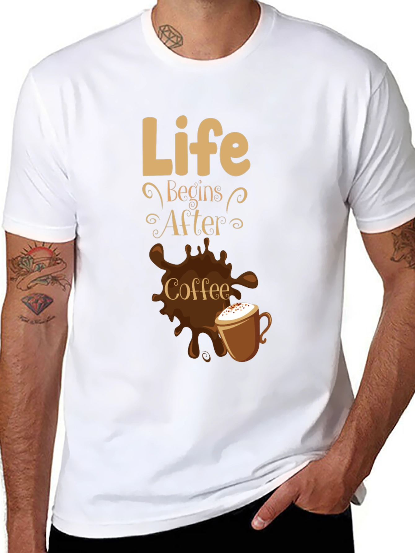 Life Begins After Coffee Graphic T-Shirt