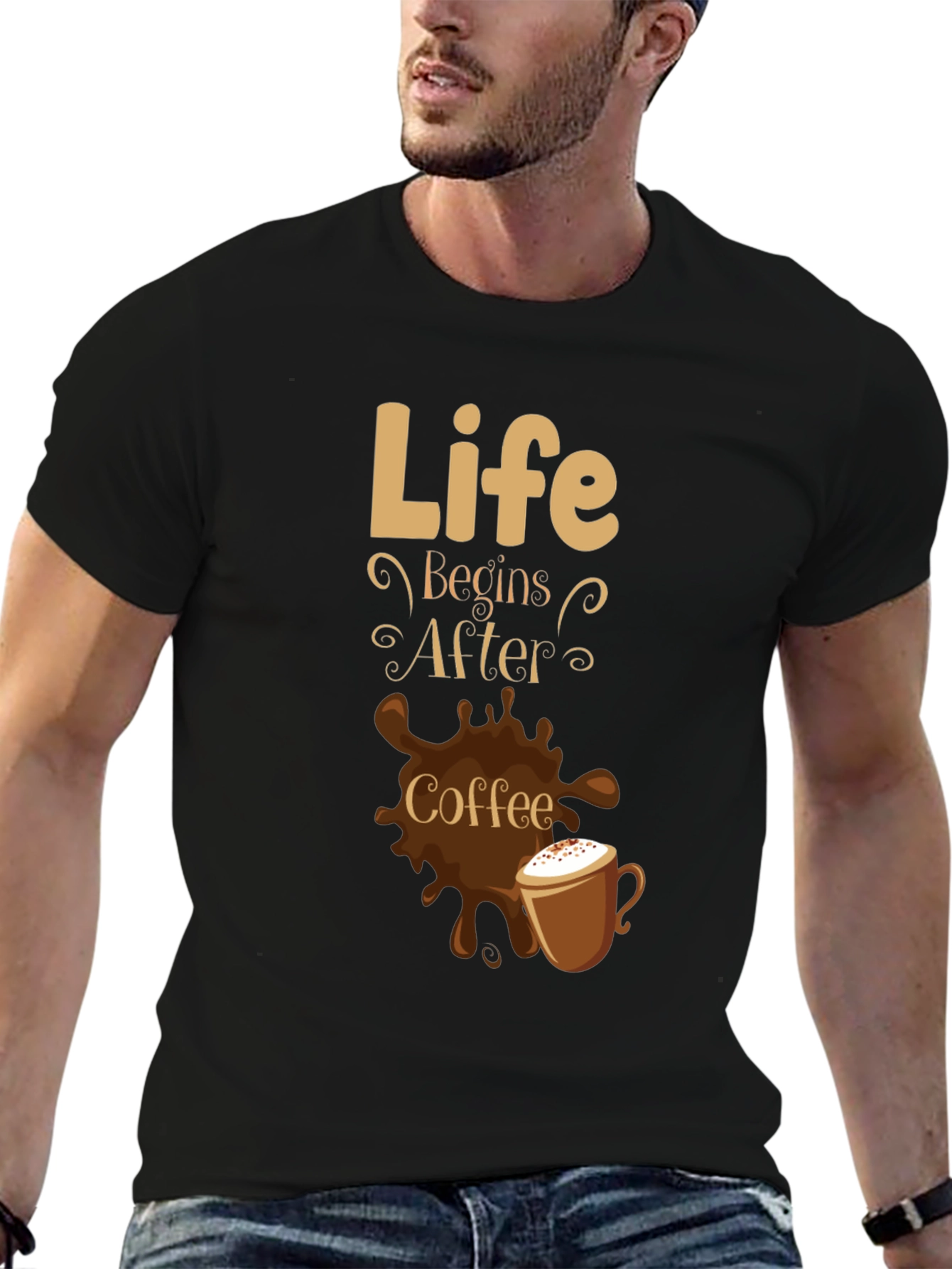 Life Begins After Coffee Graphic T-Shirt
