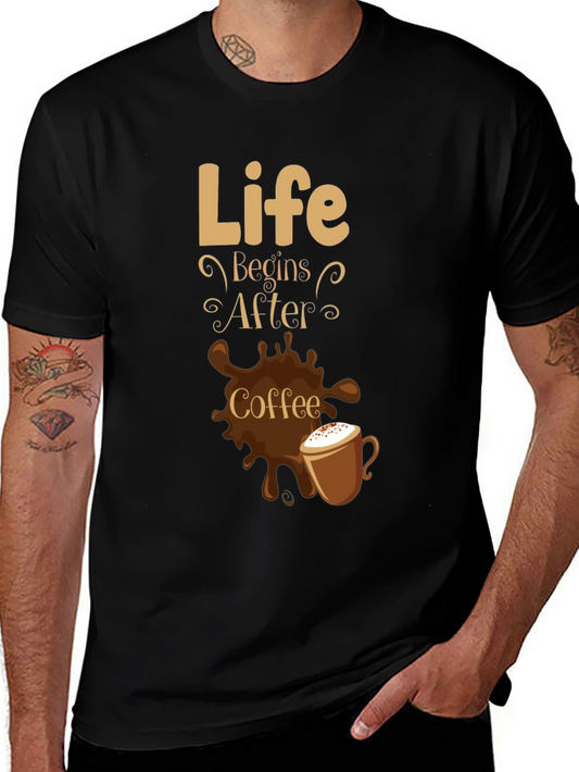 Life Begins After Coffee Graphic T-Shirt