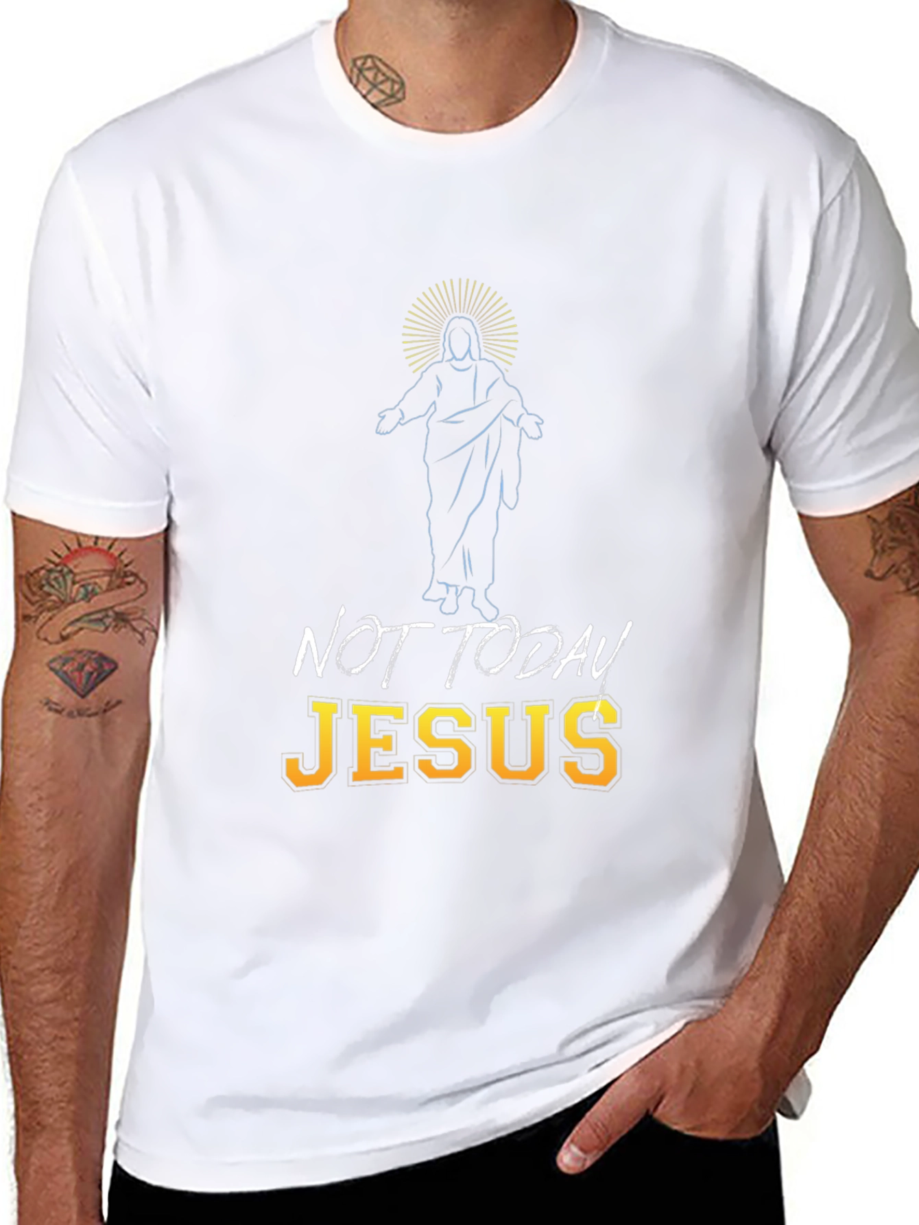 Not Today Jesus Graphic Tee - Funny T-Shirt