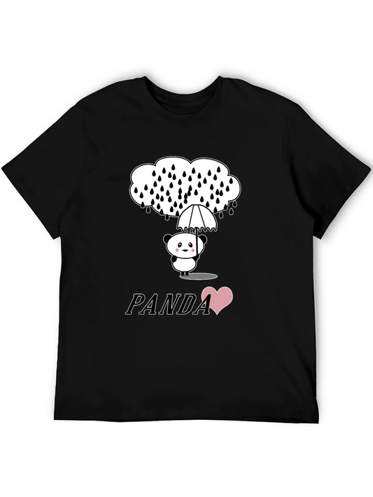 Panda Love Black Graphic Tee
