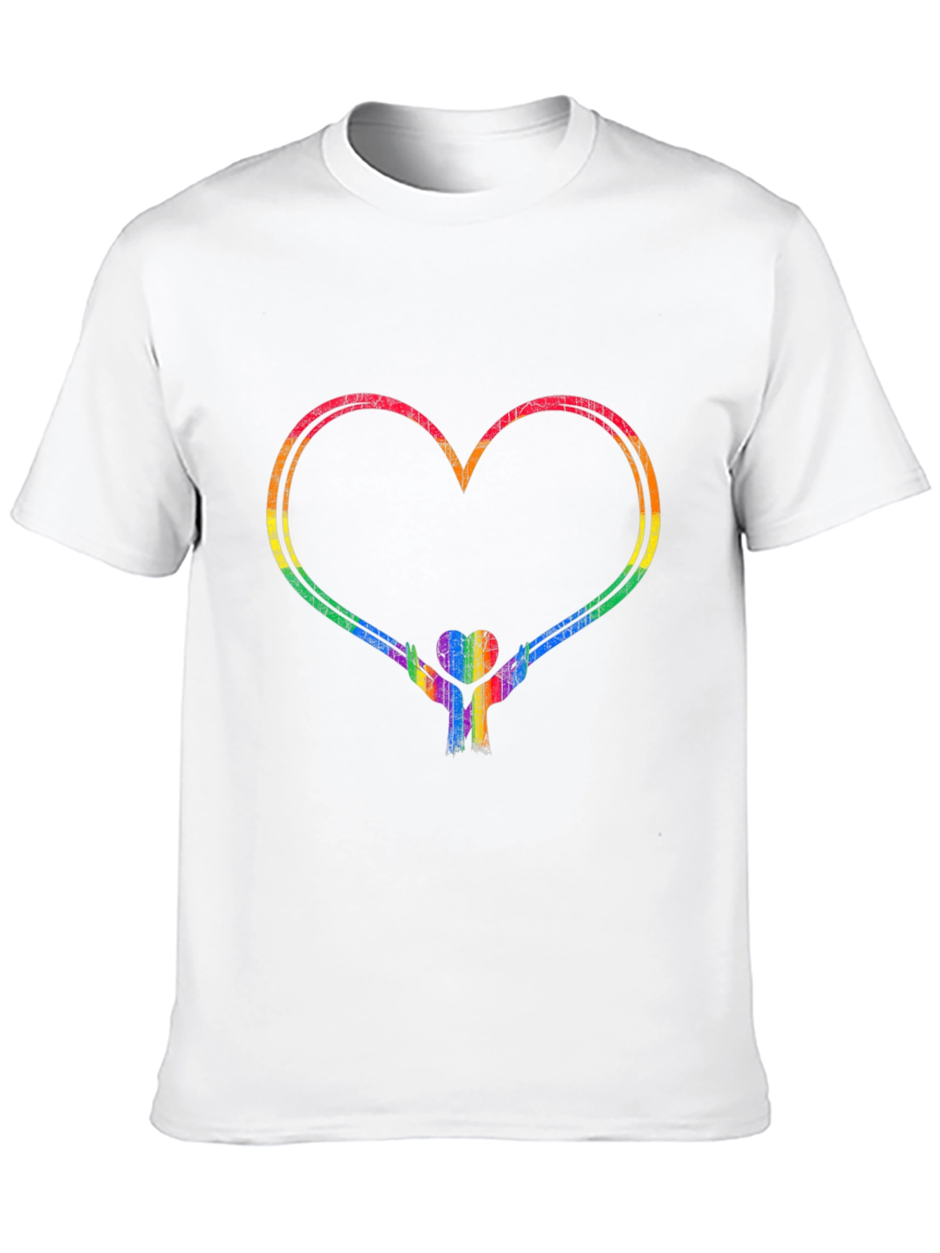 Rainbow Heart Hands Graphic Tee - Pride Support