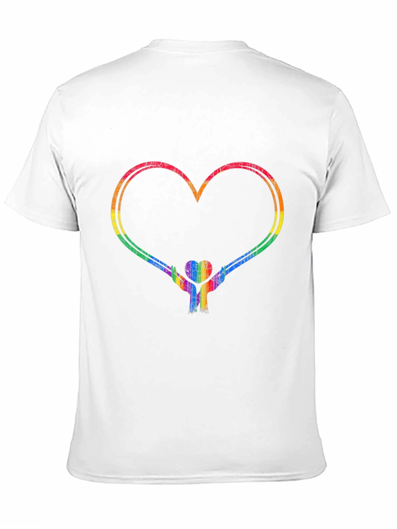 Rainbow Heart Hands Graphic Tee - Pride Support