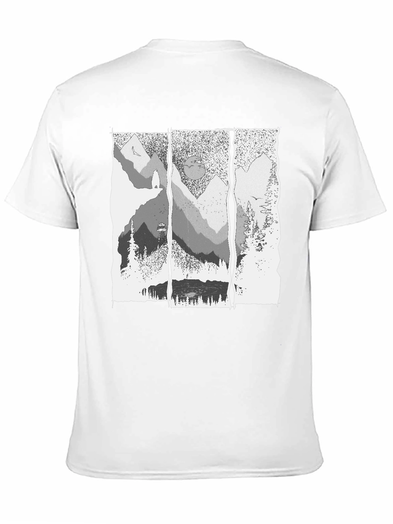 Mountainscape Graphic Tee - Black Cotton