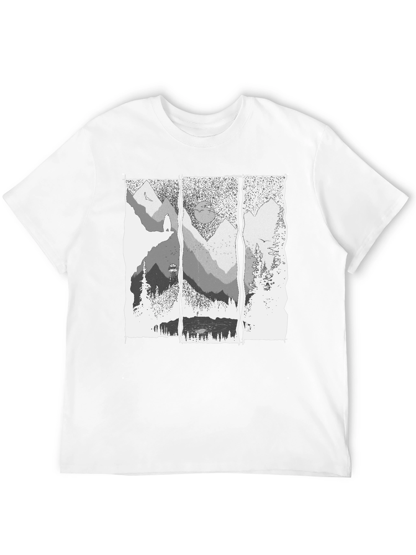 Mountainscape Graphic Tee - Black Cotton
