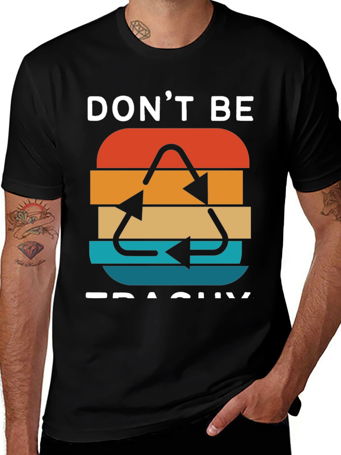 Dont Be Trashy Retro Recycle Graphic T-Shirt