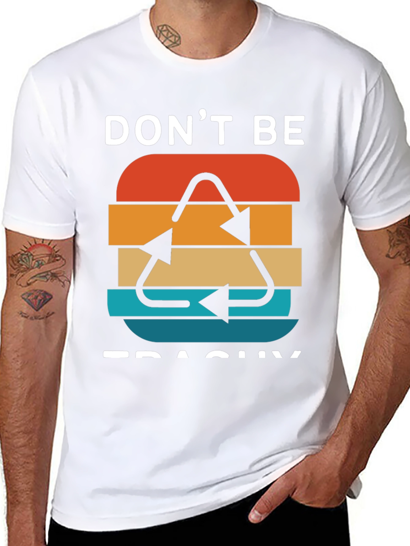Dont Be Trashy Retro Recycle Graphic T-Shirt